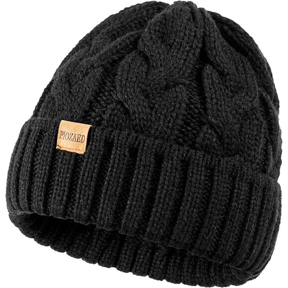 Women\'s Black Gray 2 Packs Stylish Winter Warm Knitted Beanie Skull Hat Cap main image 7